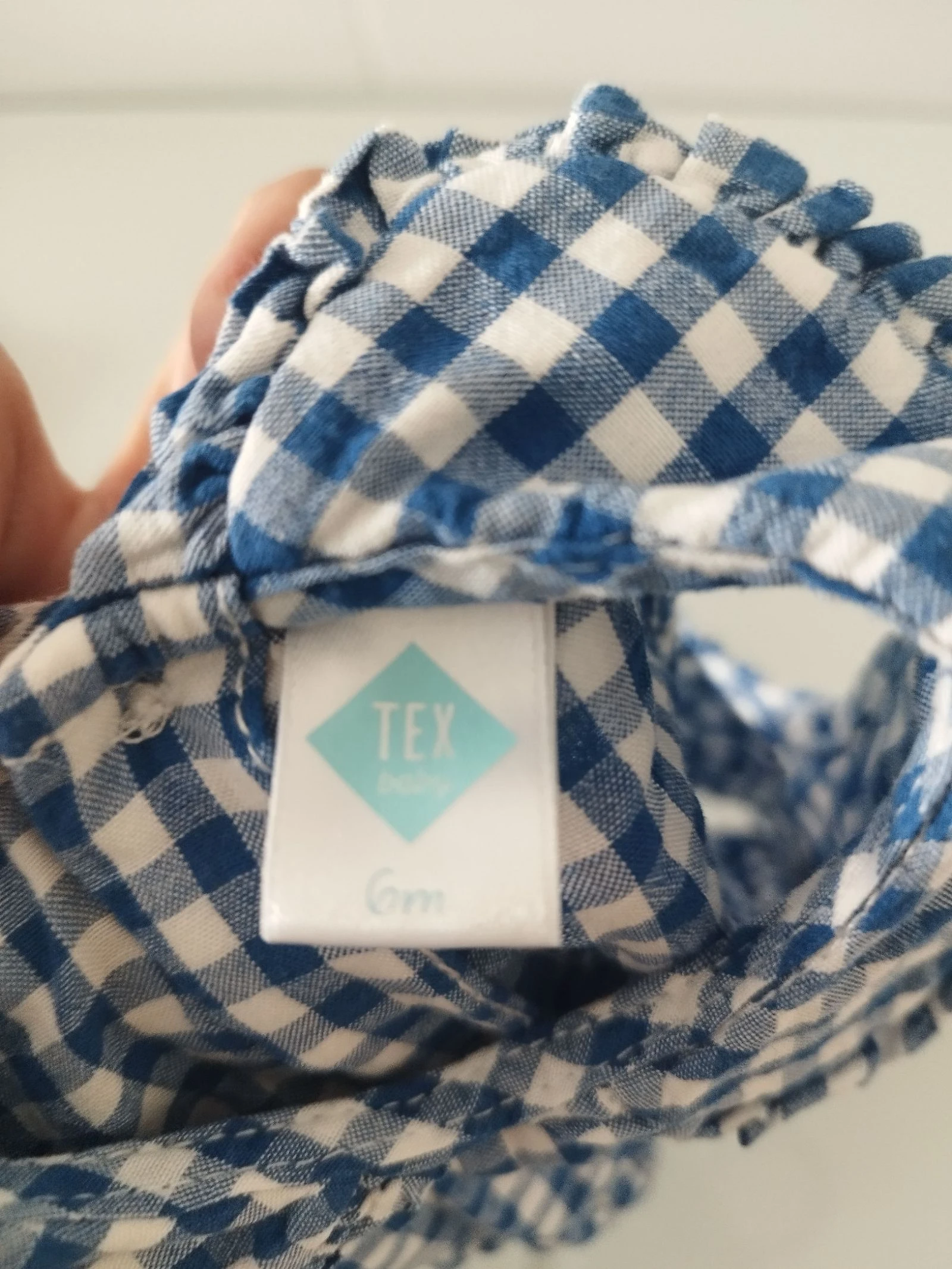 Vestido de bebe verano con cuadros blancos y azules  – photo 5